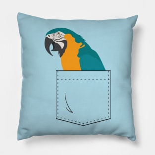 Blue and Gold Macaw Parrot In Your Front Pocket Pillow