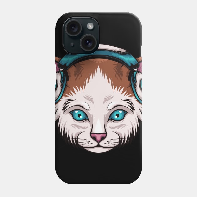 Cute Cat - The music Addict Phone Case by JagatKreasi