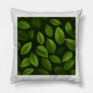 Green Leaves Pattern 7 Pillow