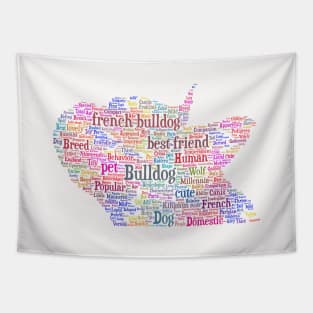 French Bulldog Animal Pet Text Word Cloud Tapestry