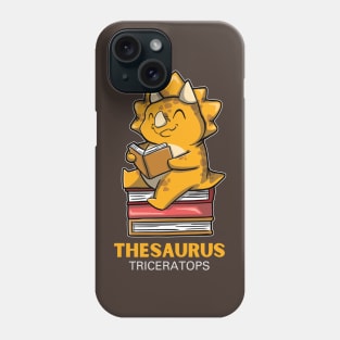 Thesaurus - Triceratops Sitting On A Pile Of Books Reading Phone Case