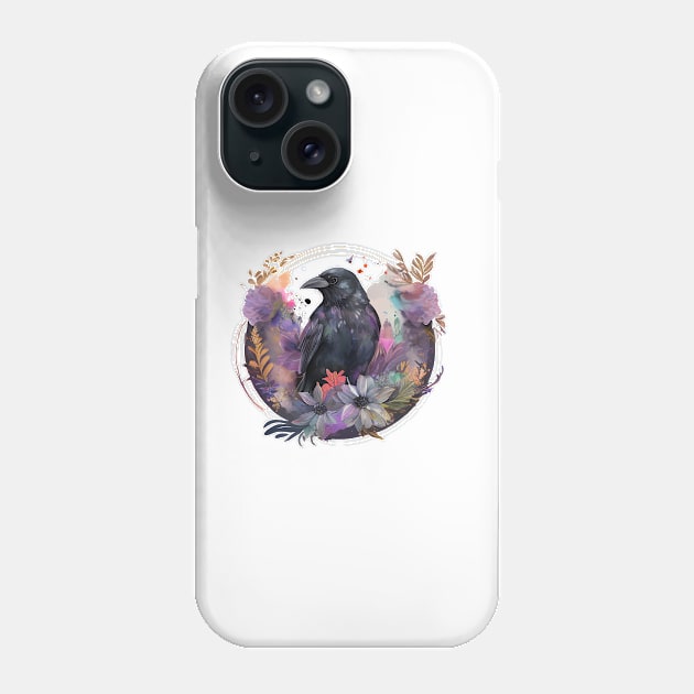 Raven Floral Phone Case by Mixtgifts