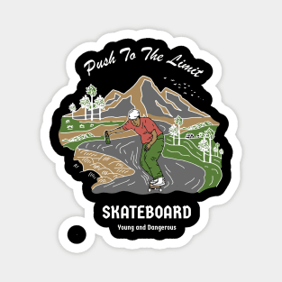 Down Hill Skateboard Magnet