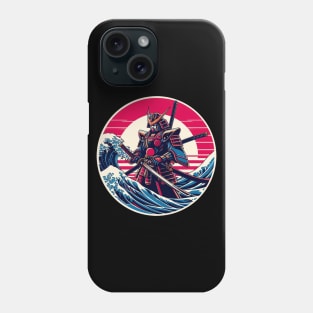 Giant Japanese Robot Samurai with the great wave: 日本のロボット侍 Phone Case
