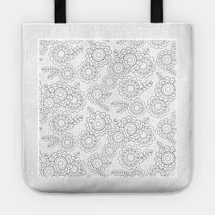 Floral pattern outline Tote