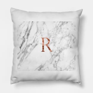 Monogram rose marble R Pillow