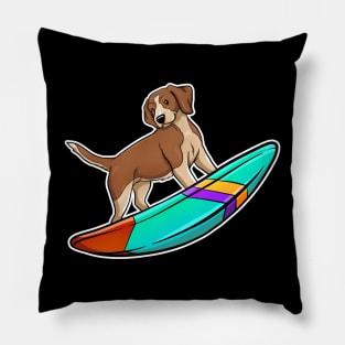 Surfing Beagle Dog Pillow