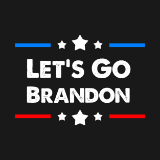 Let's Go Brandon Anti Biden Art Of USA Flag In Vintage Style T-Shirt