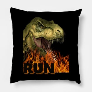 Run!! Dinosaur T-shirt Pillow