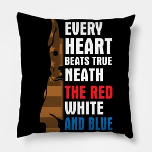 Greatdane Every Heart Beats True Neath The Red White And Blue Happy Independence July 4th Day Dogs Pillow