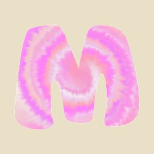 Letter M -Initial Tie-Dye Bubble Letter T-Shirt