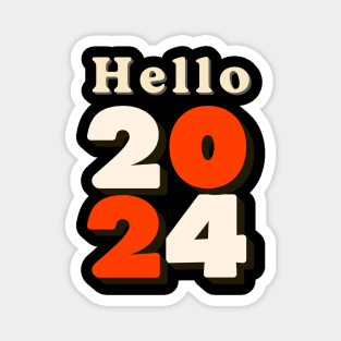 Hello 2024 Bold and Colourful Magnet