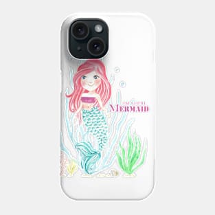 Pink hair mermaid smiling Phone Case