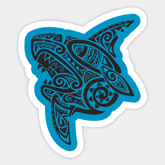 Tribal Half Shark - Shark - Sticker