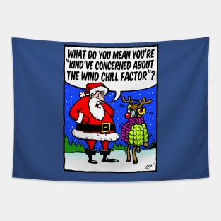 Rudolph and the Wind Chill Factor Tapestry