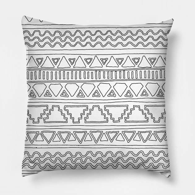 Keef Black and White 2 Pillow by fimbis