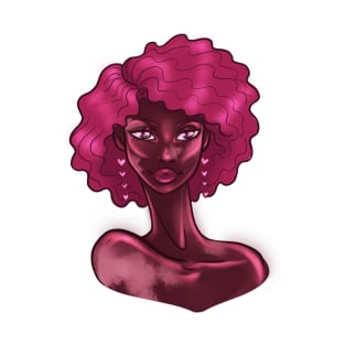 Black Beauty Queen Romantic Pink Afro T-Shirt