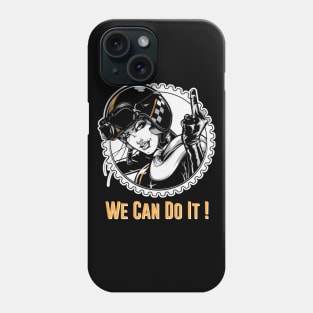 GIRL MOTORCYCLE RIDER - We Can Do It ! Phone Case