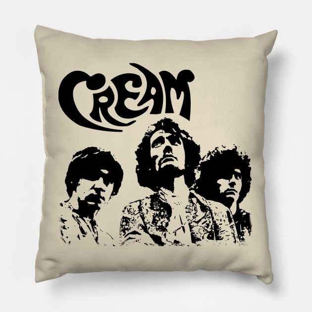 Retro Original of Cream Music Merchant Pillow by BarryBridgesScene