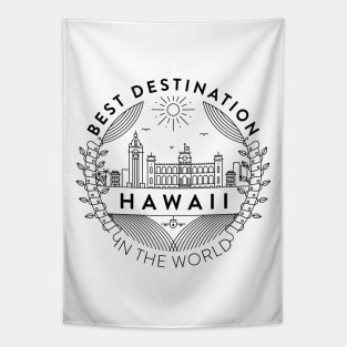 Hawaii Minimal Badge Design Tapestry