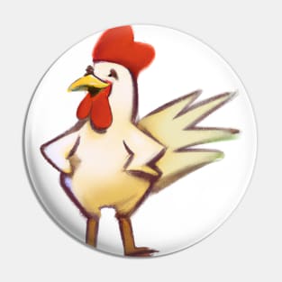 Cute Rooster Drawing Pin