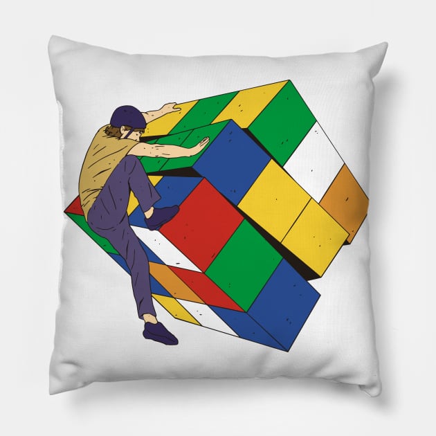 Cube Climber Pillow by LindenDesigns