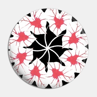 White and Red Kaleidoscope Caladium Leaves Pin