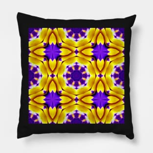 Royal Purple Violet Primrose With Gold Pattern 6 Pillow