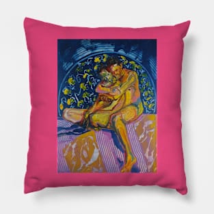 Beautiful colourful nude lovers Pillow