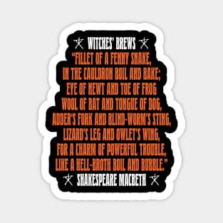 Shakespeare's Witches' Brews Spell for Halloween Magnet