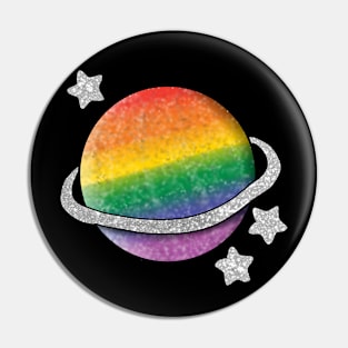 Rainbow Pride Planet Pin