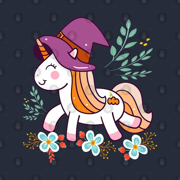 Cute Unicorn Animals Flower by JeffDesign