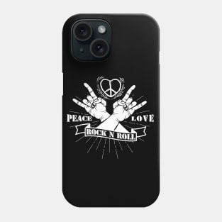 'Peace Love and Rock n Roll' Cool Rock n Roll Sixties Gift Phone Case