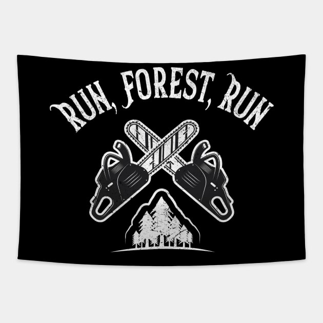 Run, Forest, Run Tapestry by Foxxy Merch