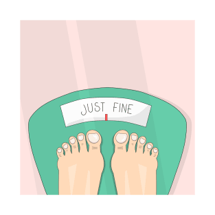 Body positive illustration of feet on weight scale T-Shirt