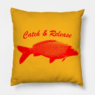 Catch and Release Series, Carp, Red color Pillow