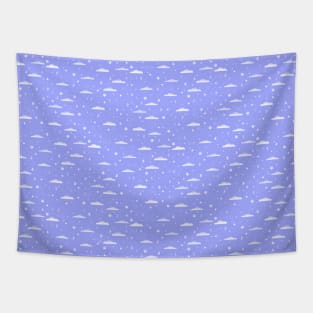 Sky, clouds, moons and stars pattern Tapestry