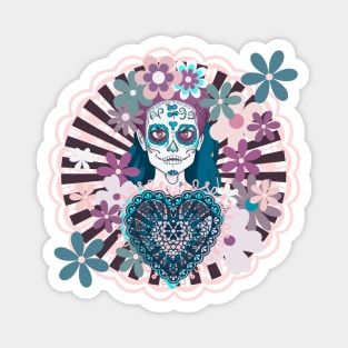 Z-Girl: Dreams of La Catrina. Cut Paper Lace No. 5 Variation Magnet