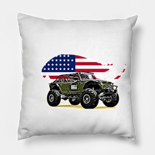 Jeep Offroad USA Print Pillow