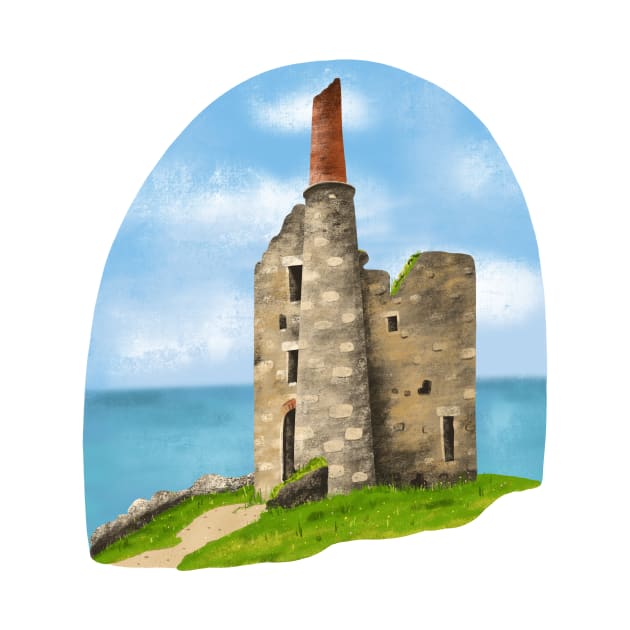 Cornish Tin Mine by SarahWIllustration