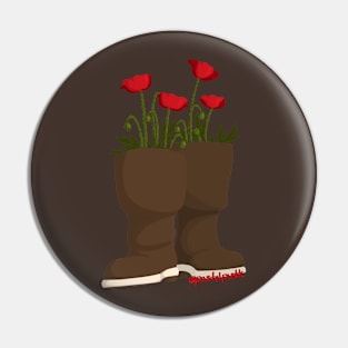 Poppies and Rain Boots Pin