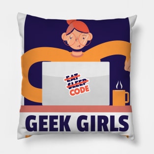 Geek Girls RULE Pillow