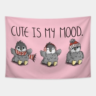 Cute is my Mood Penguin Quote Tapestry