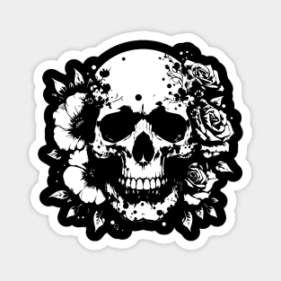 floral skull tattoo Magnet