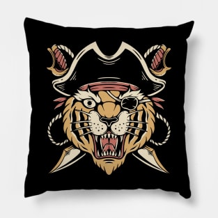 Tiger Pirate Vintage Traditional Tattoo Pillow