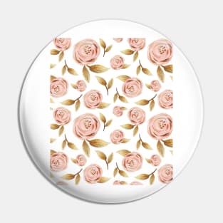 Pink and Gold Rose Pattern Pin