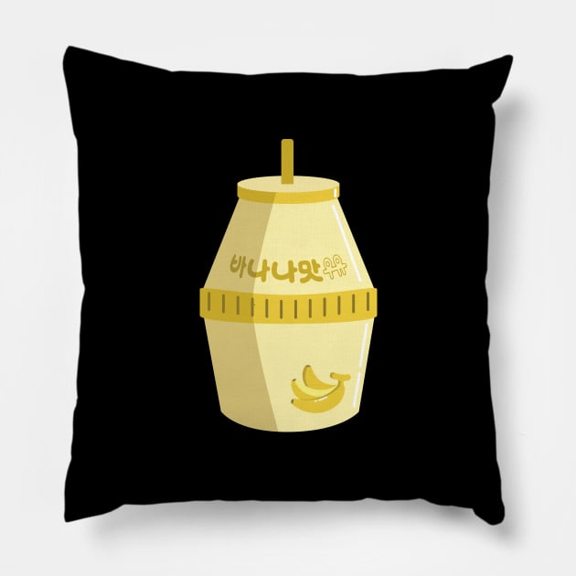 Banana milk Korea cute drink Pillow by nanaminhae