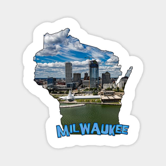 Wisconsin State Outline (Milwaukee) Magnet by gorff