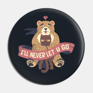 Ill Never Let You Go Bear Love Cat Pin