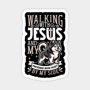 Jesus and dog - Mackenzie River Husky Magnet